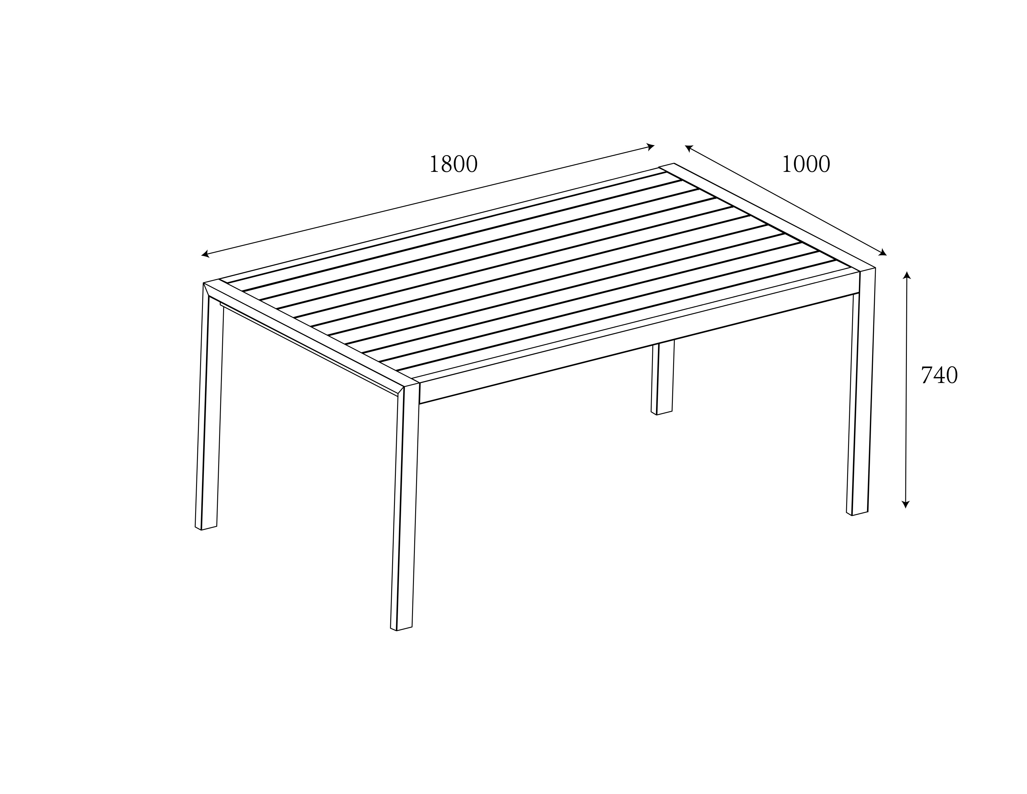 Sonas 6 Seat Dining Set dimensions